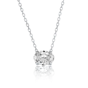 0.7ct Oval Diamond Pendant White Gold