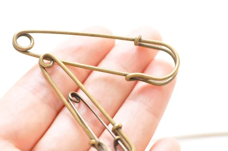 10 pcs Antique Bronze Kilt Pin Safety Pins Broochs 40mm/45mm/50mm/55mm/70mm/100mm