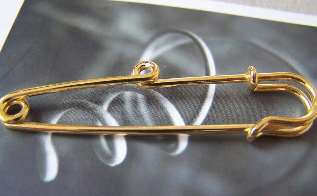 10 pcs Gold Kilt Pins Single Loop Safety Pins Broochs A1225