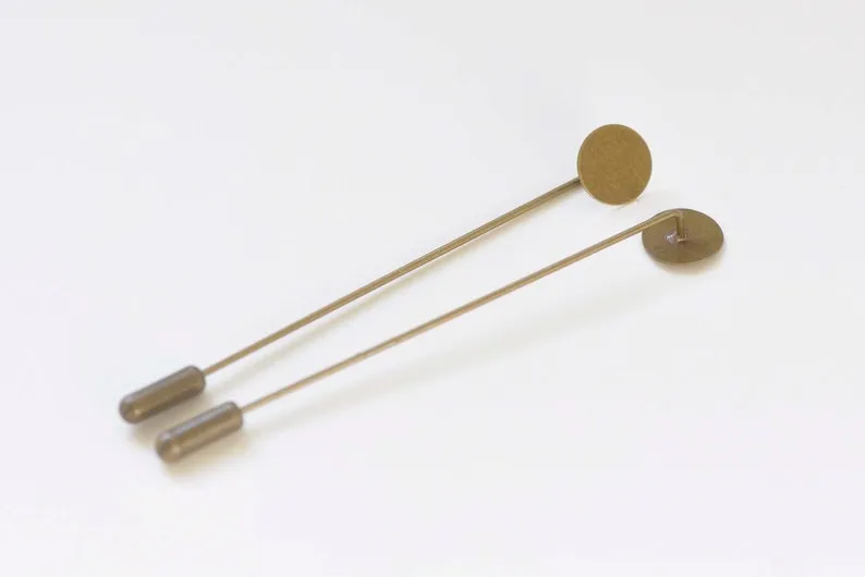 10 pcs Lapel Pin Stick Pin Clutch 65mm/93mm With 10mm Pad