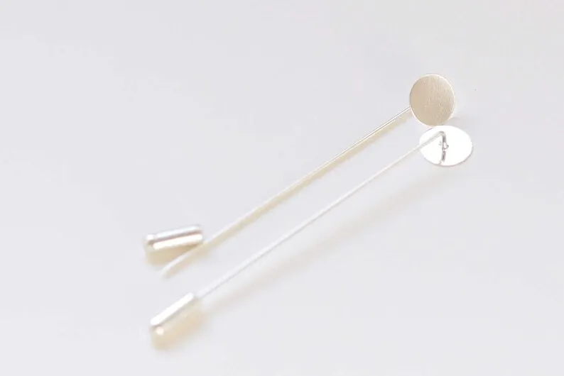 10 pcs Lapel Pin Stick Pin Clutch 65mm/93mm With 10mm Pad