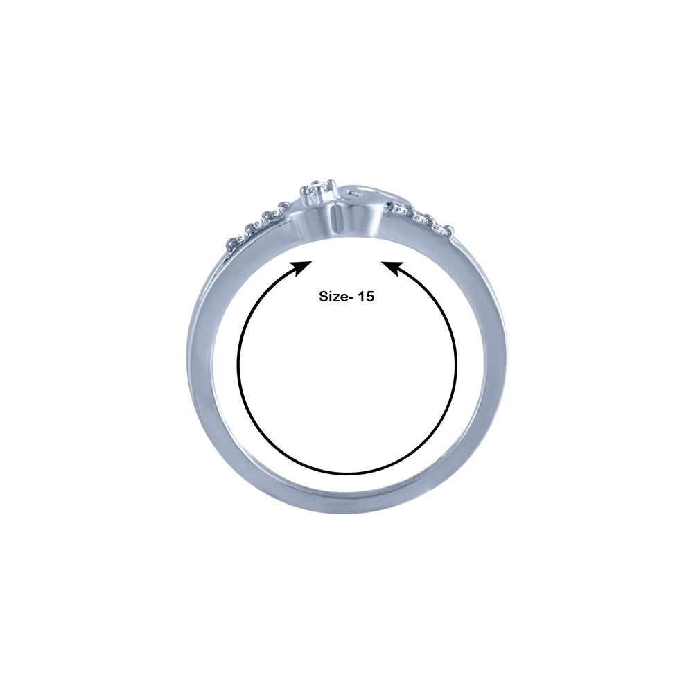 14k (585) White Gold And Diamond Ring For Women