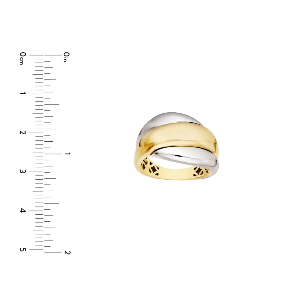 14k Two-Tone Polished Rolling Twist Ring