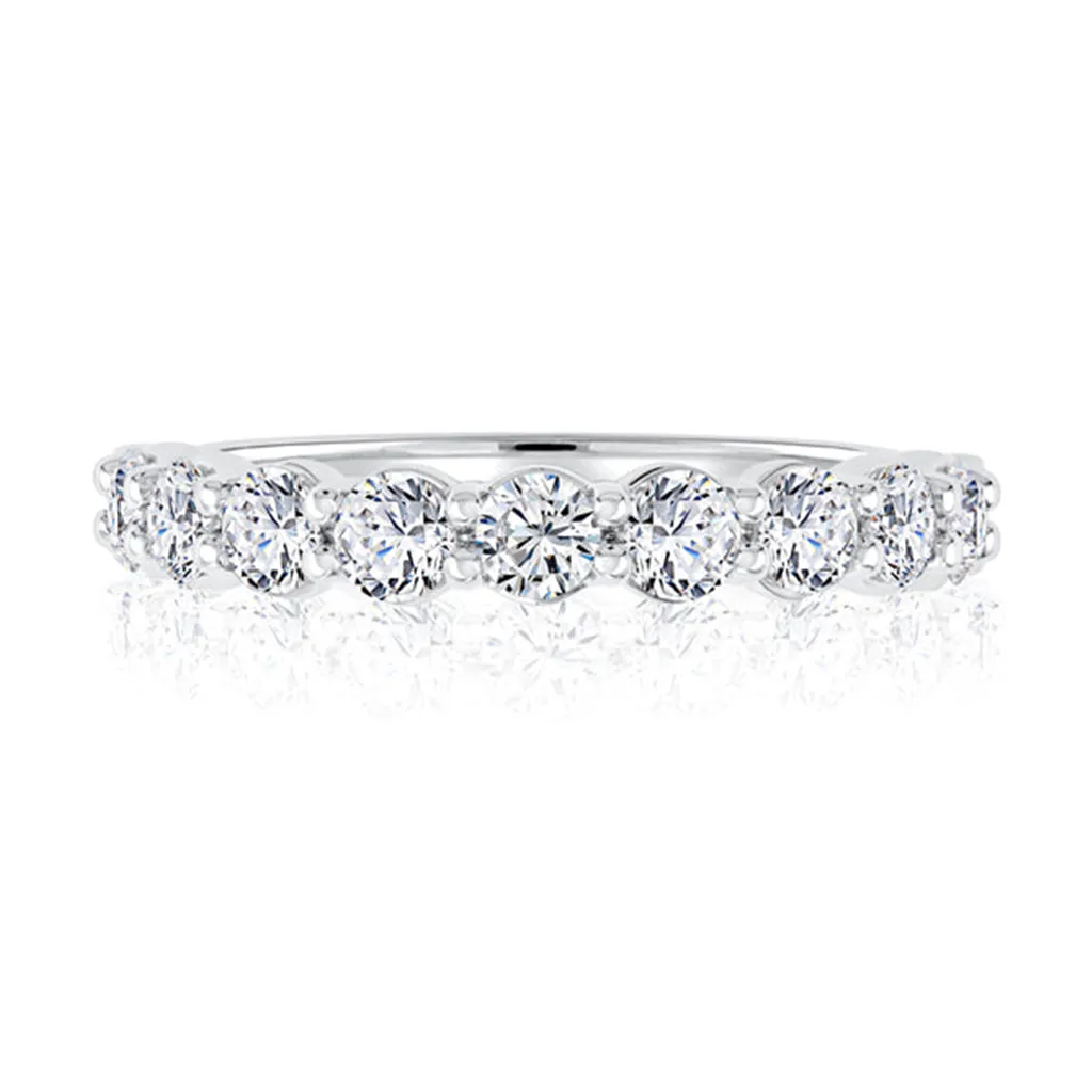 14K White Gold Half Anniversary Diamond Band