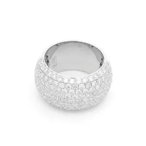14K White Gold Wide Pav Natural Diamond Band
