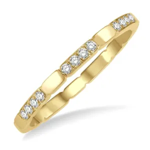 14K Yellow Gold Stackable Natural Diamonds Ring
