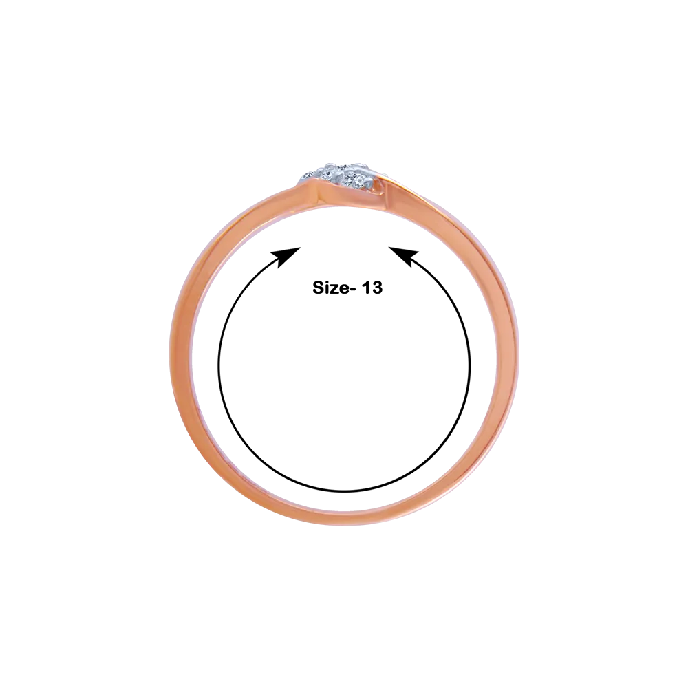 14KT (585) Rose Gold And Diamond Ring For Women