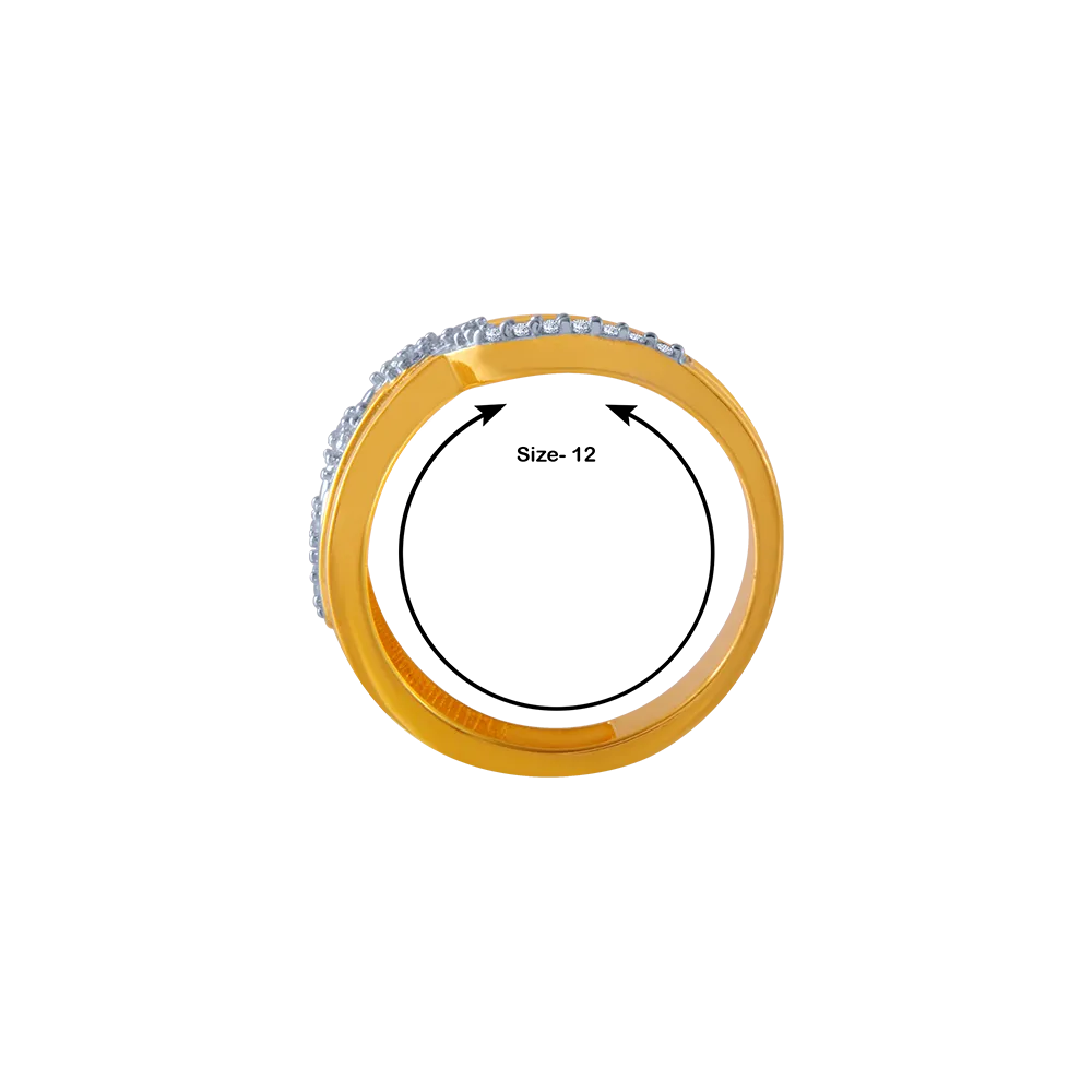 14KT (585) Yellow Gold And American Diamond Ring For Women