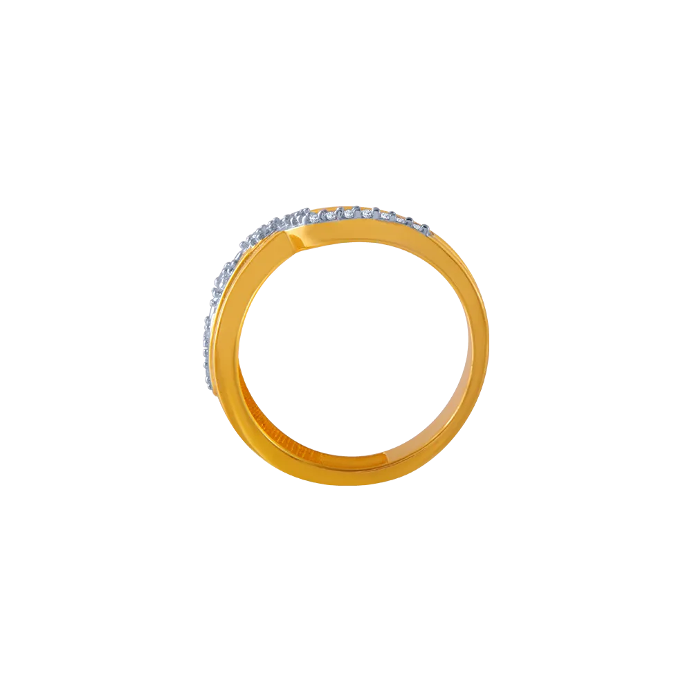 14KT (585) Yellow Gold And American Diamond Ring For Women
