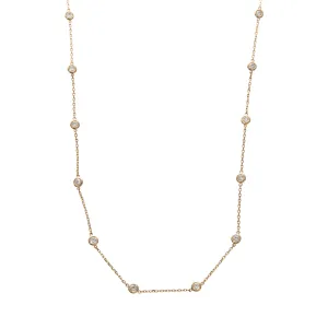 1.5ctw Diamonds by the Yard 14 Station 14K Yellow Gold Necklace