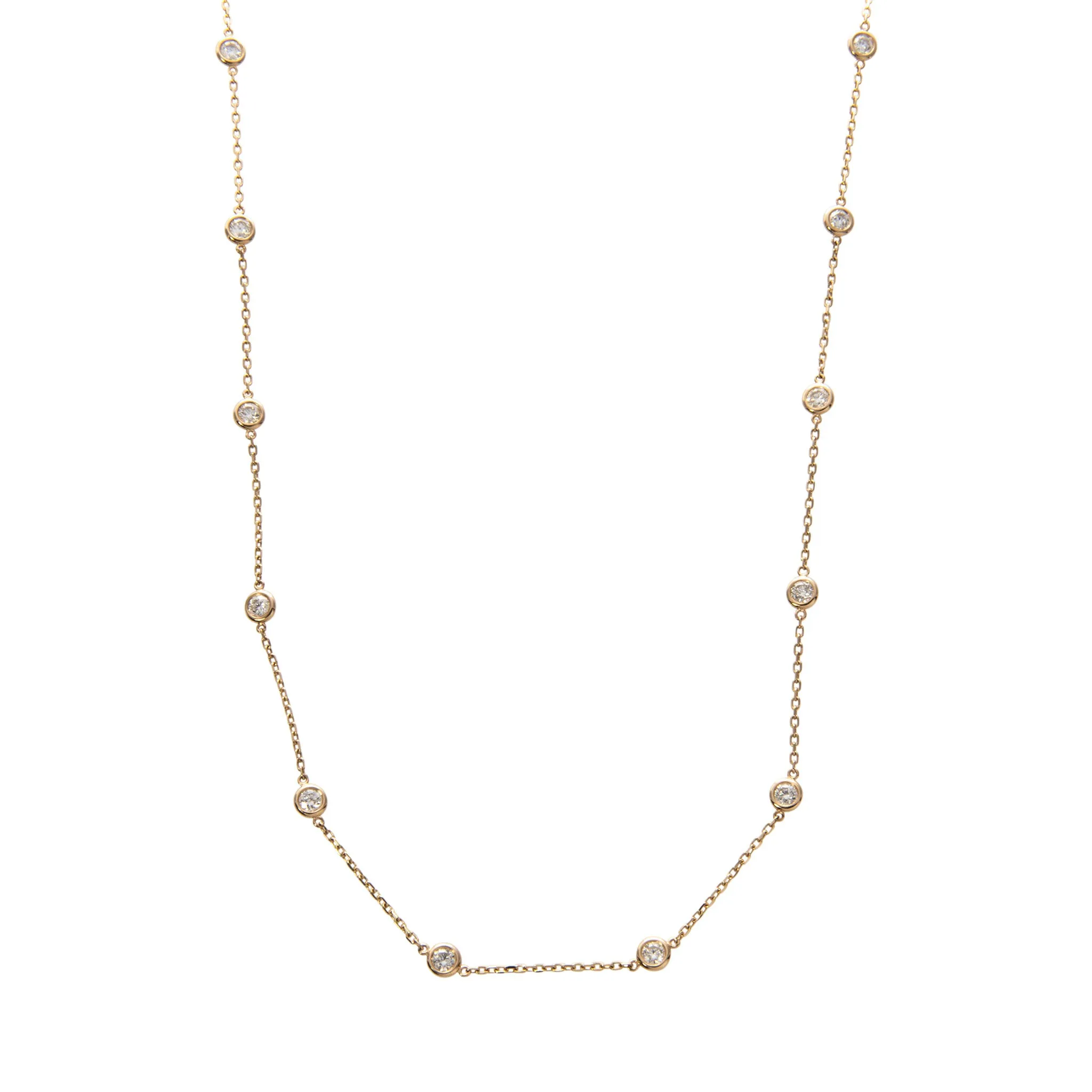 1.5ctw Diamonds by the Yard 14 Station 14K Yellow Gold Necklace