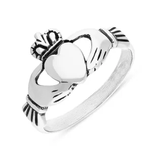 18ct White Gold Claddagh Ring