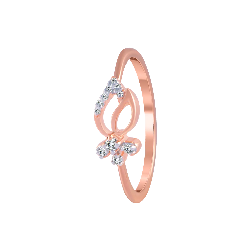 18KT (750) Rose Gold And Diamond Ring For Women