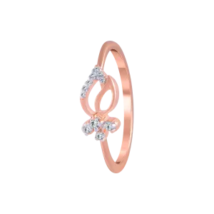 18KT (750) Rose Gold And Diamond Ring For Women