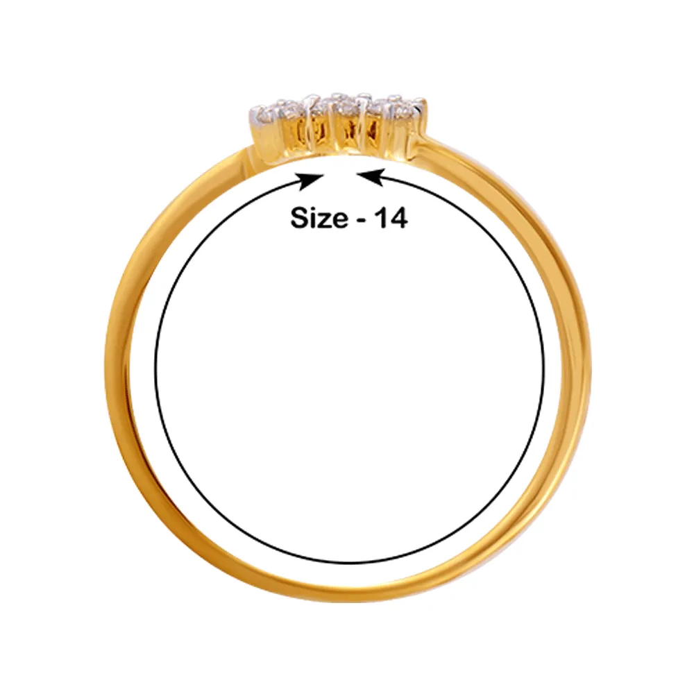 18KT (750) Yellow Gold And Diamond Ring For Women