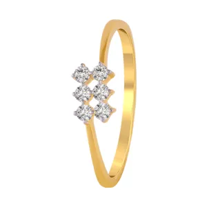 18KT (750) Yellow Gold And Diamond Ring For Women
