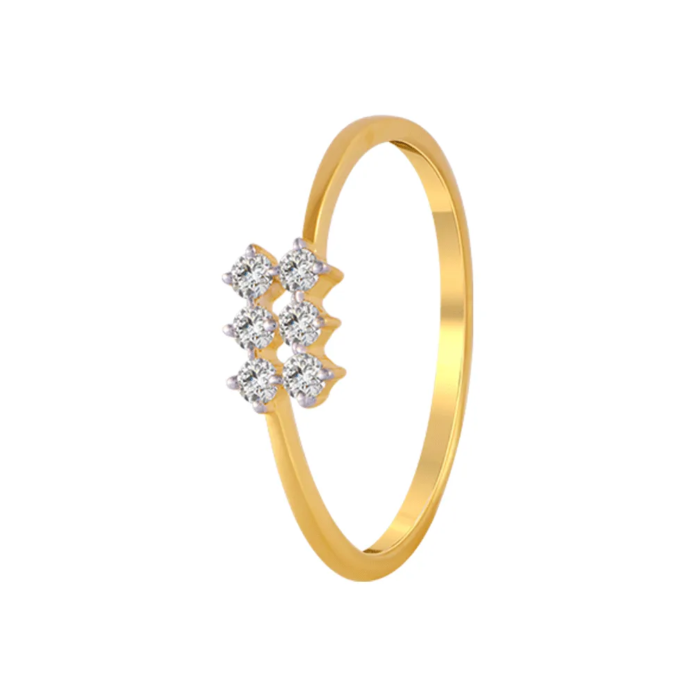 18KT (750) Yellow Gold And Diamond Ring For Women
