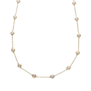 2.25ctw Diamond by the Yard 14 Station 14K Yellow Gold Necklace