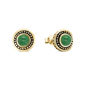 925 Silver earrings with 18k yellow gold plating and green Amazonite
