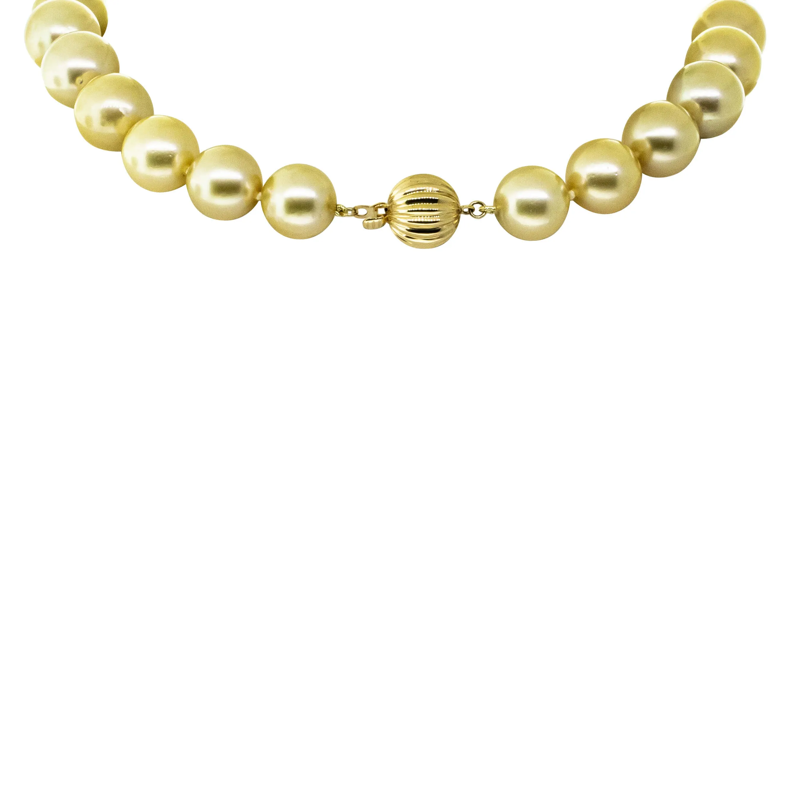 9ct Yellow Gold Golden South Sea Pearl Strand