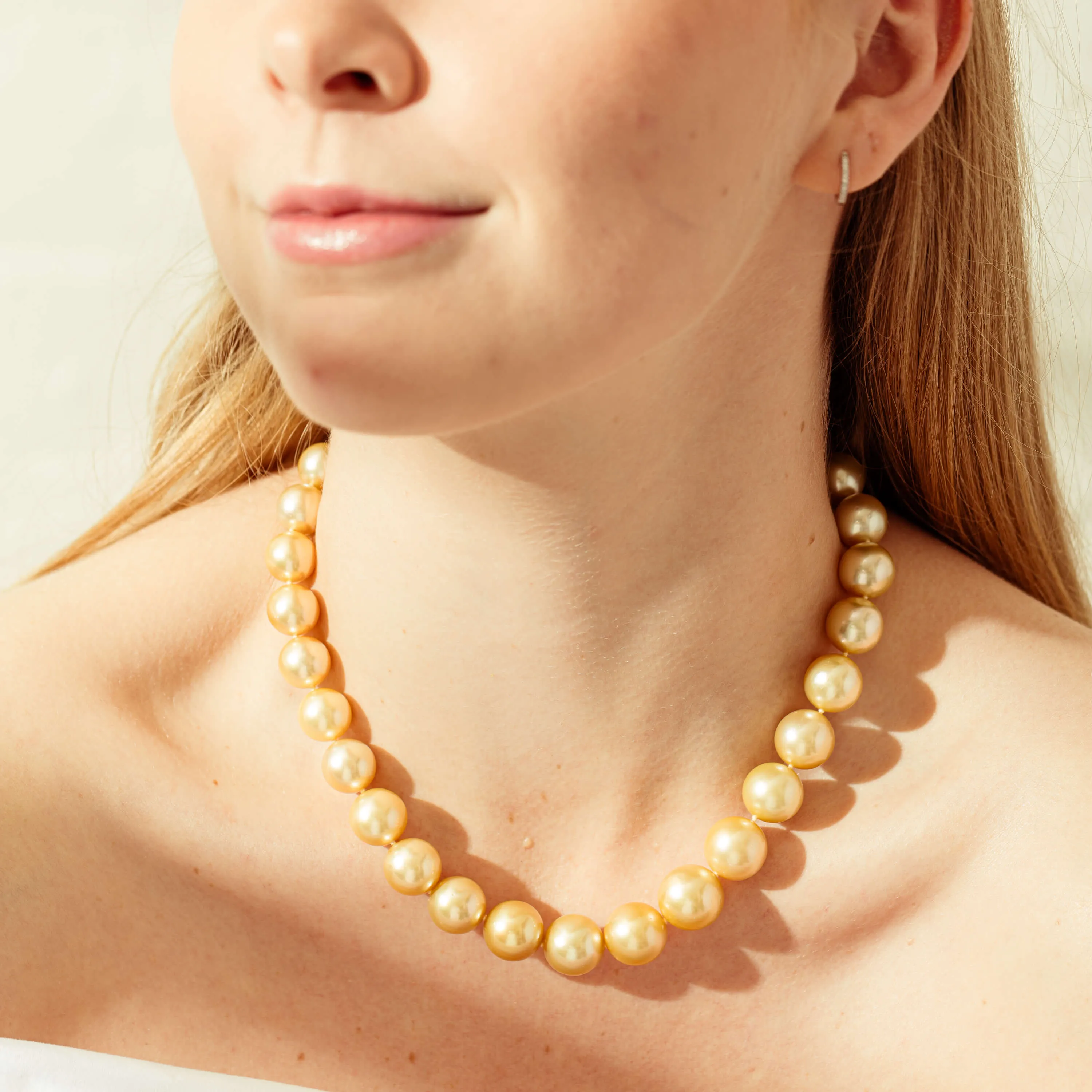9ct Yellow Gold Golden South Sea Pearl Strand