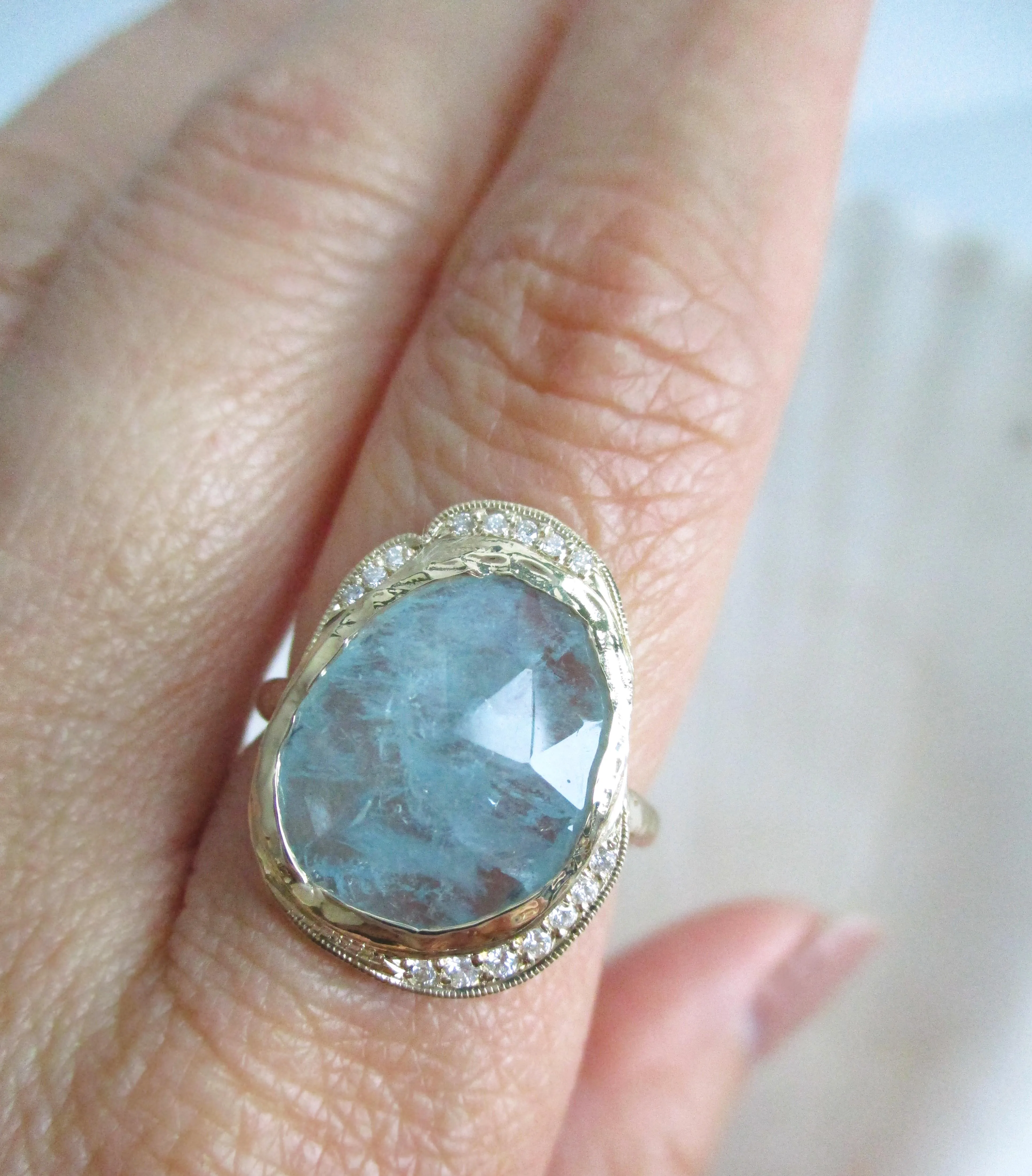 Aquamarine Hidden Cove Ring