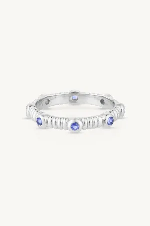 Asymmetric Iolite Silver Stacker