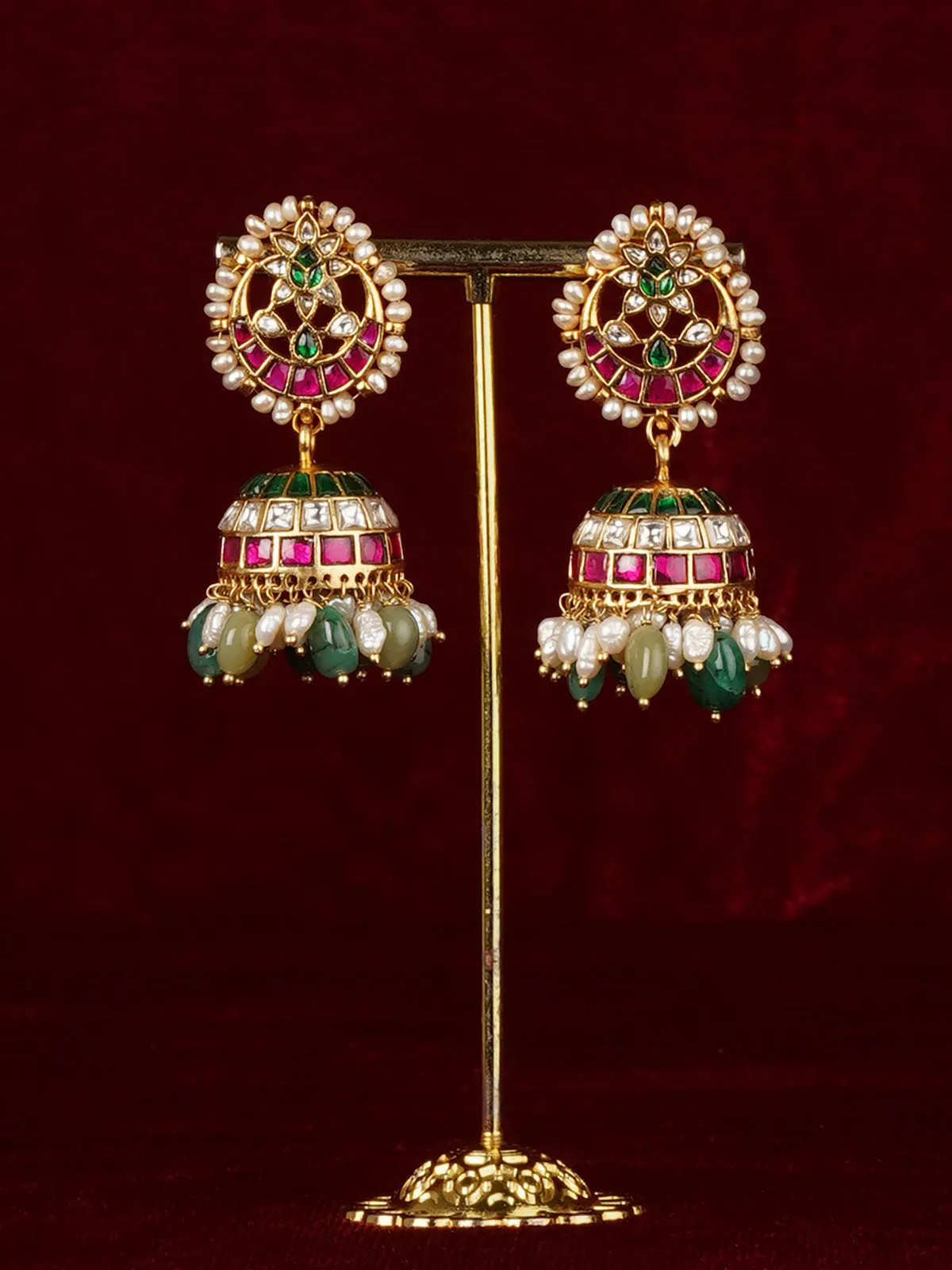 Basra Edit - Real Pearls Multicolor Gold Plated Mishr Earrings - MR-E309