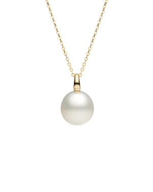 Bianca Pearl Pendant | 14mm Oval Pearl and Yellow Gold