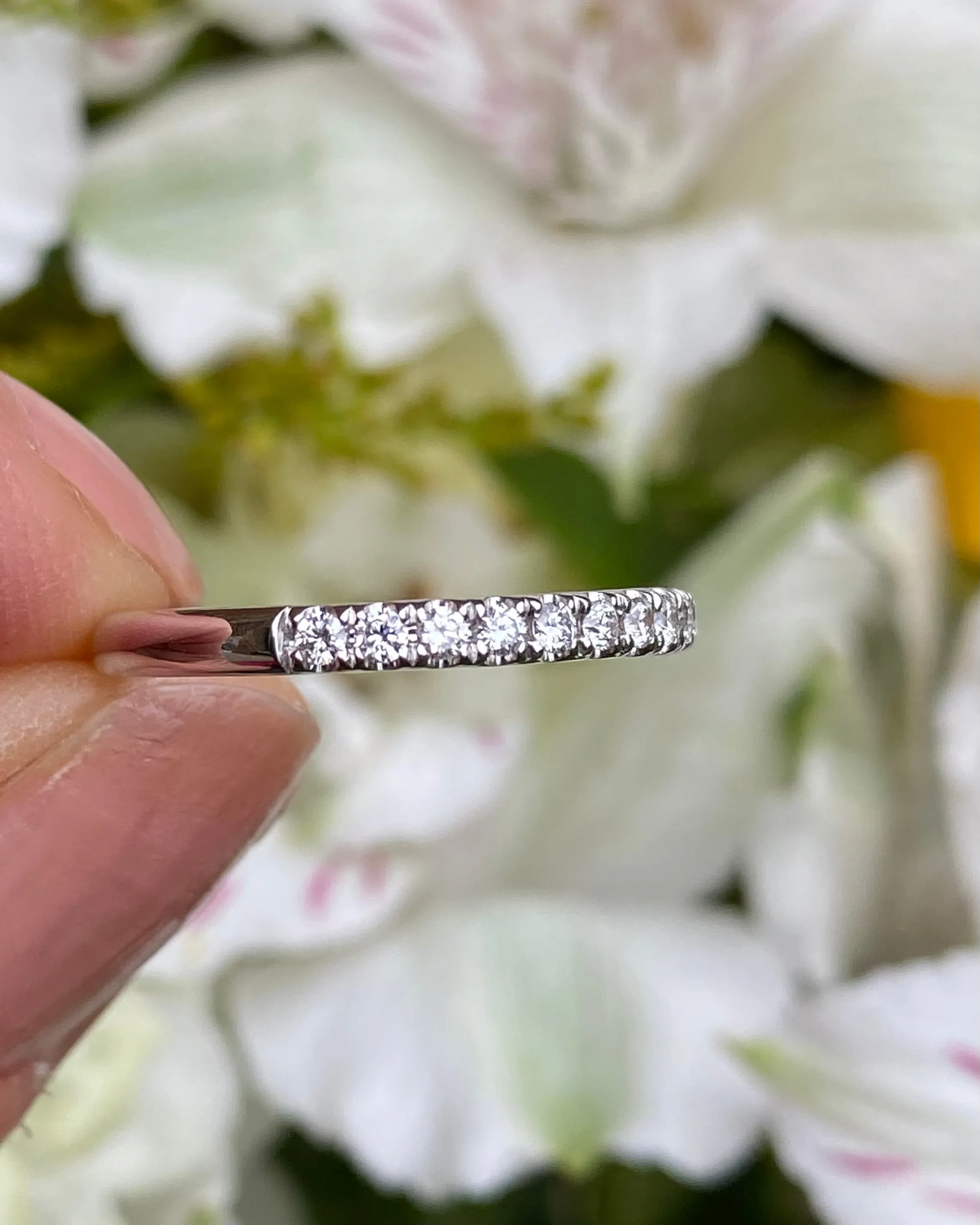 Brilliant Cut Diamond Half Eternity Wedding Ring 0.27ct 18ct White Gold