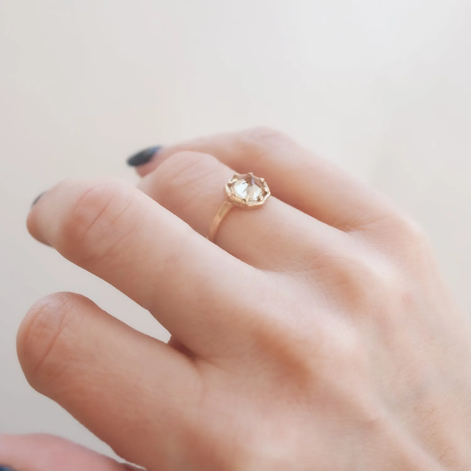 Champagne Quartz Gold Ring