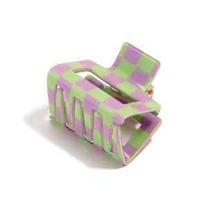 Checkered Square Claw Clip