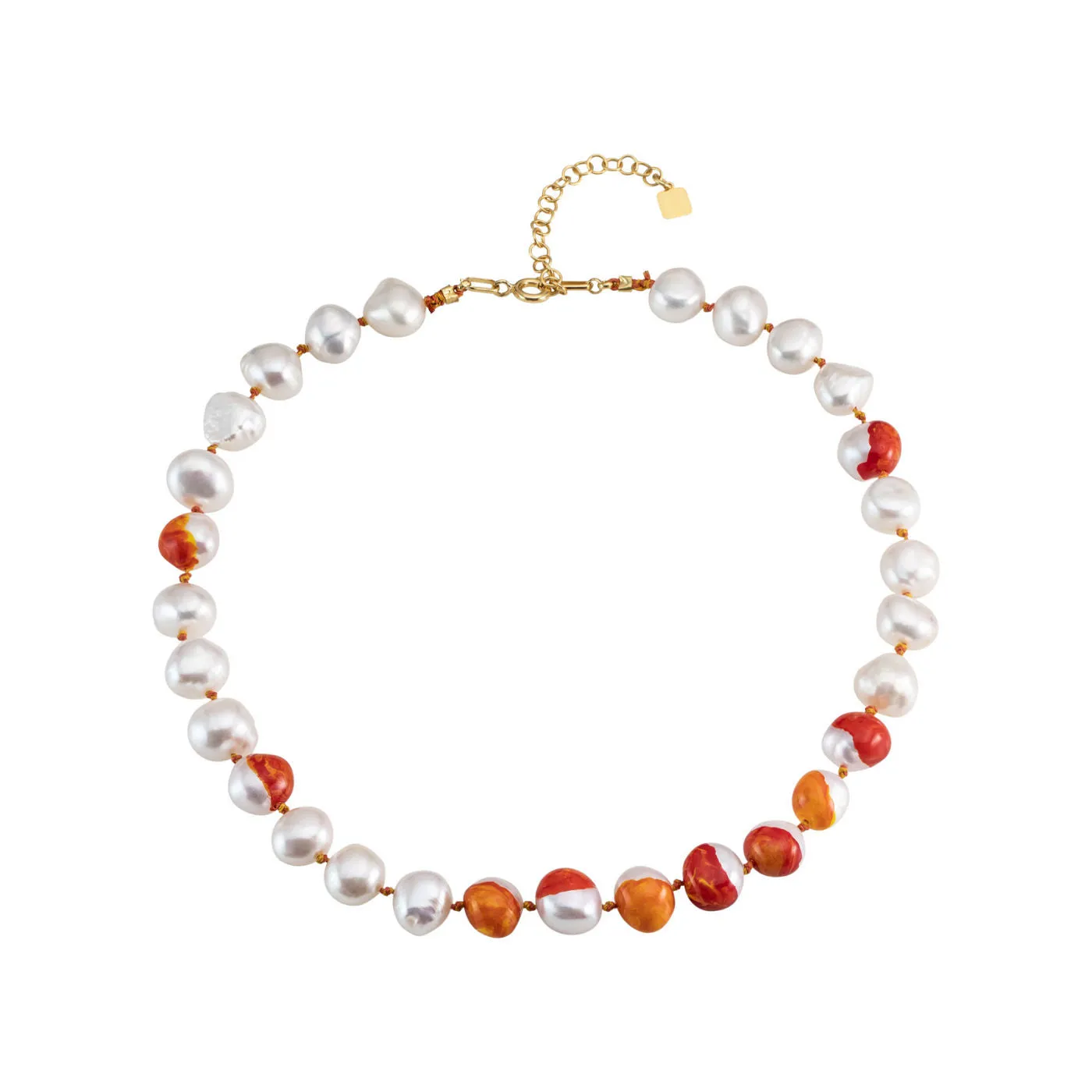 Choker Bah??a Sunshine 18K Gold Plated Necklace w. Pearls