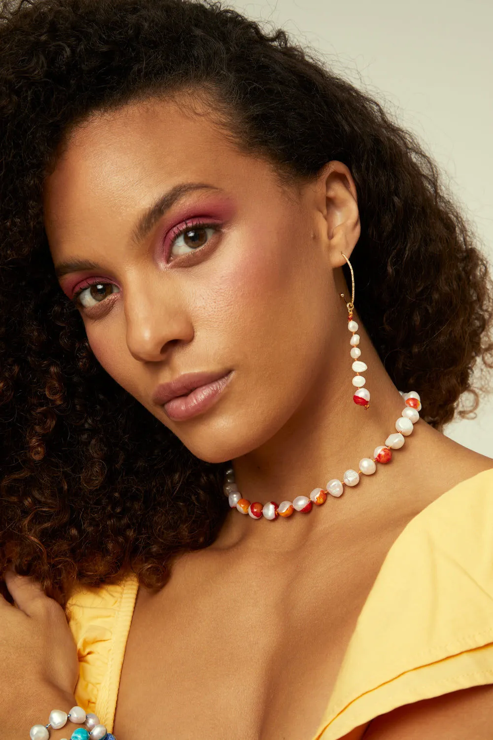 Choker Bah??a Sunshine 18K Gold Plated Necklace w. Pearls