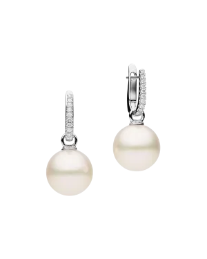 Diamond Pearls My Way Earrings | 12mm Round  Pearls, Diamonds and White Gold