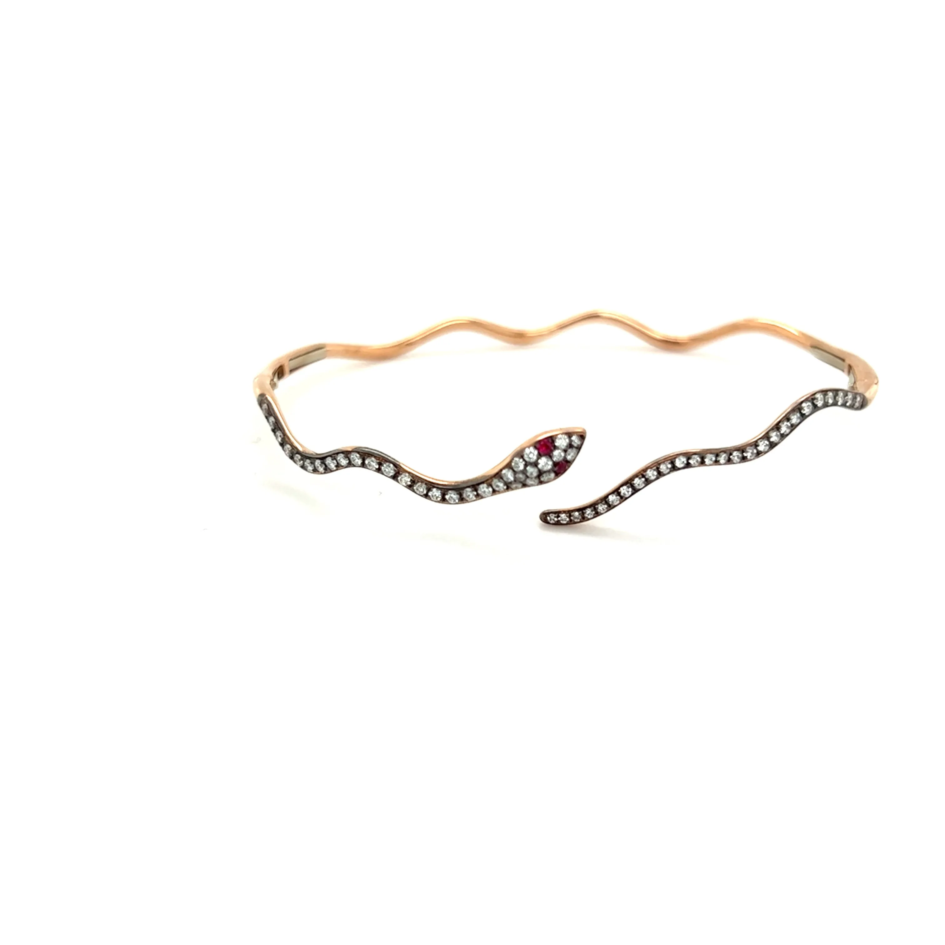 Diamond   Ruby Snake Cuff