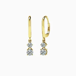 Double Diamond Drop Earrings