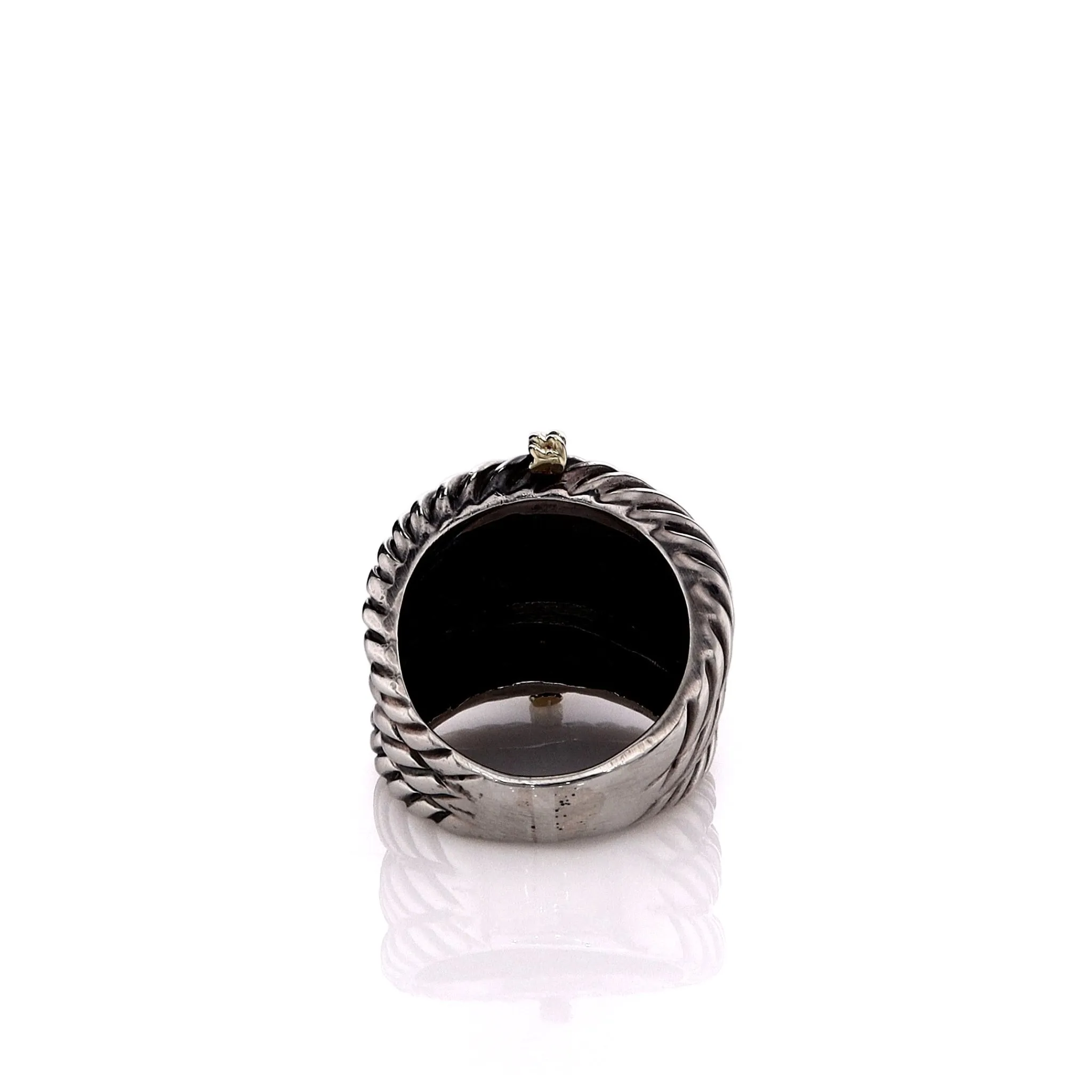 Estate David Yurman Two-Tone 3 Row Cable With Gold Accents Domed Ring