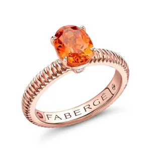 Faberge Colours of Love 18ct Rose Gold Spessartite Fluted Ring