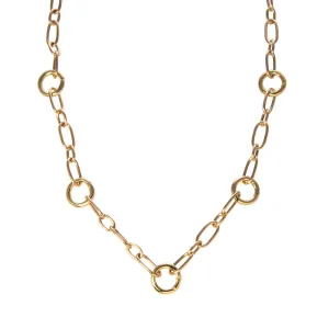 Five-Station Charm Holder Mixed Oval Link Necklace