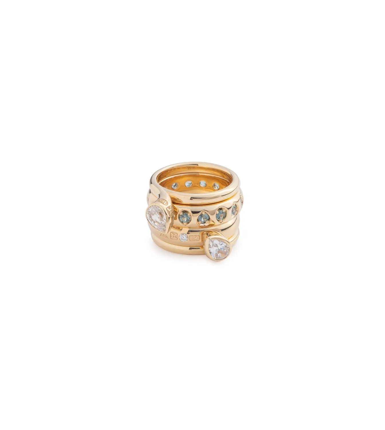 Forever & Always a Pair - Love : 2.5ct Diamond Bookend Ring Stack