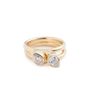 Forever & Always a Pair - Love : 2.5ct Diamond Bookend Ring Stack