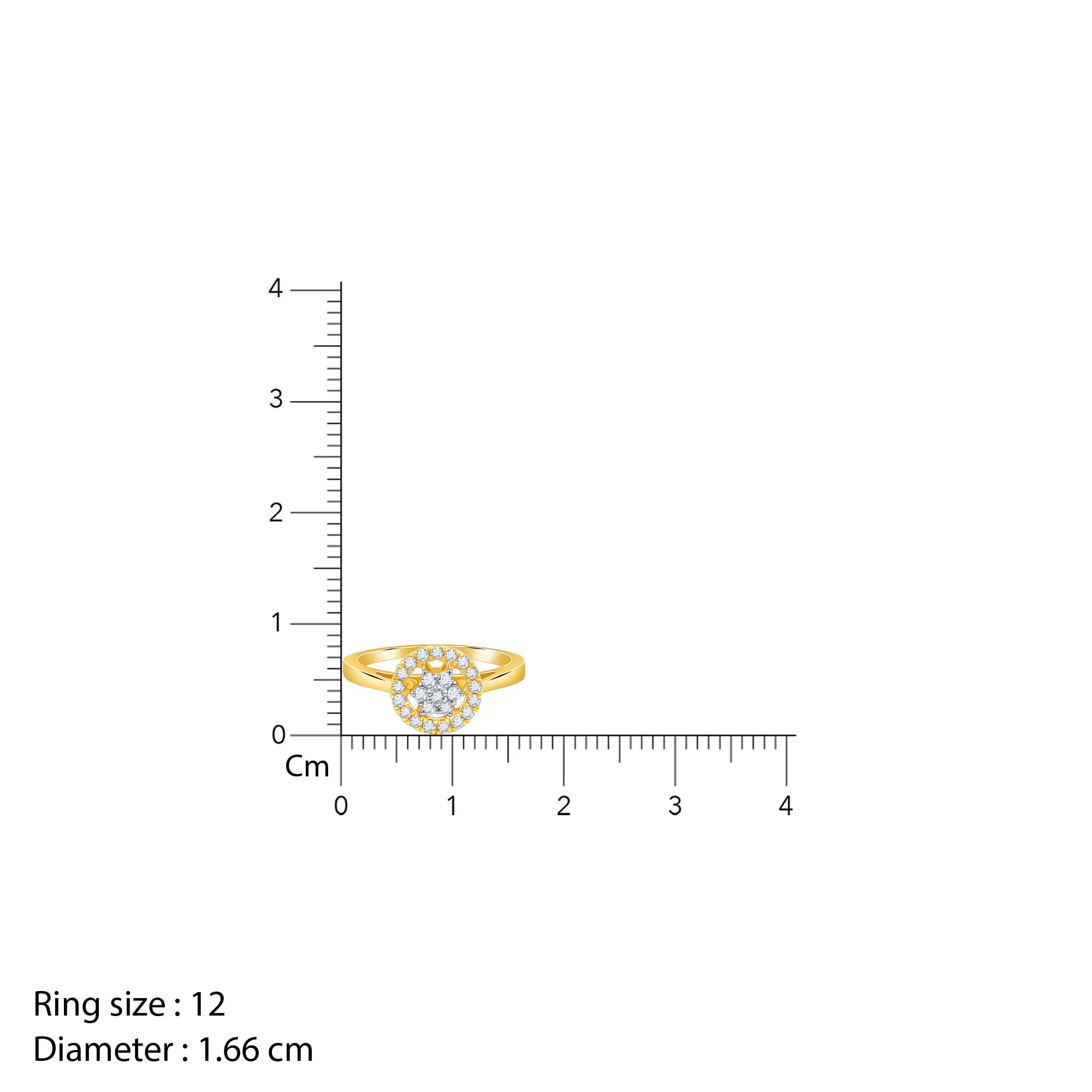 Gold Halo Cluster Diamond Ring