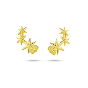 Gold-plated earrings 18k yellow gold assembled with zirconium oxide