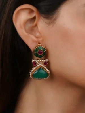 Gold Plated Faux Diamond Earrings - CZEAR558