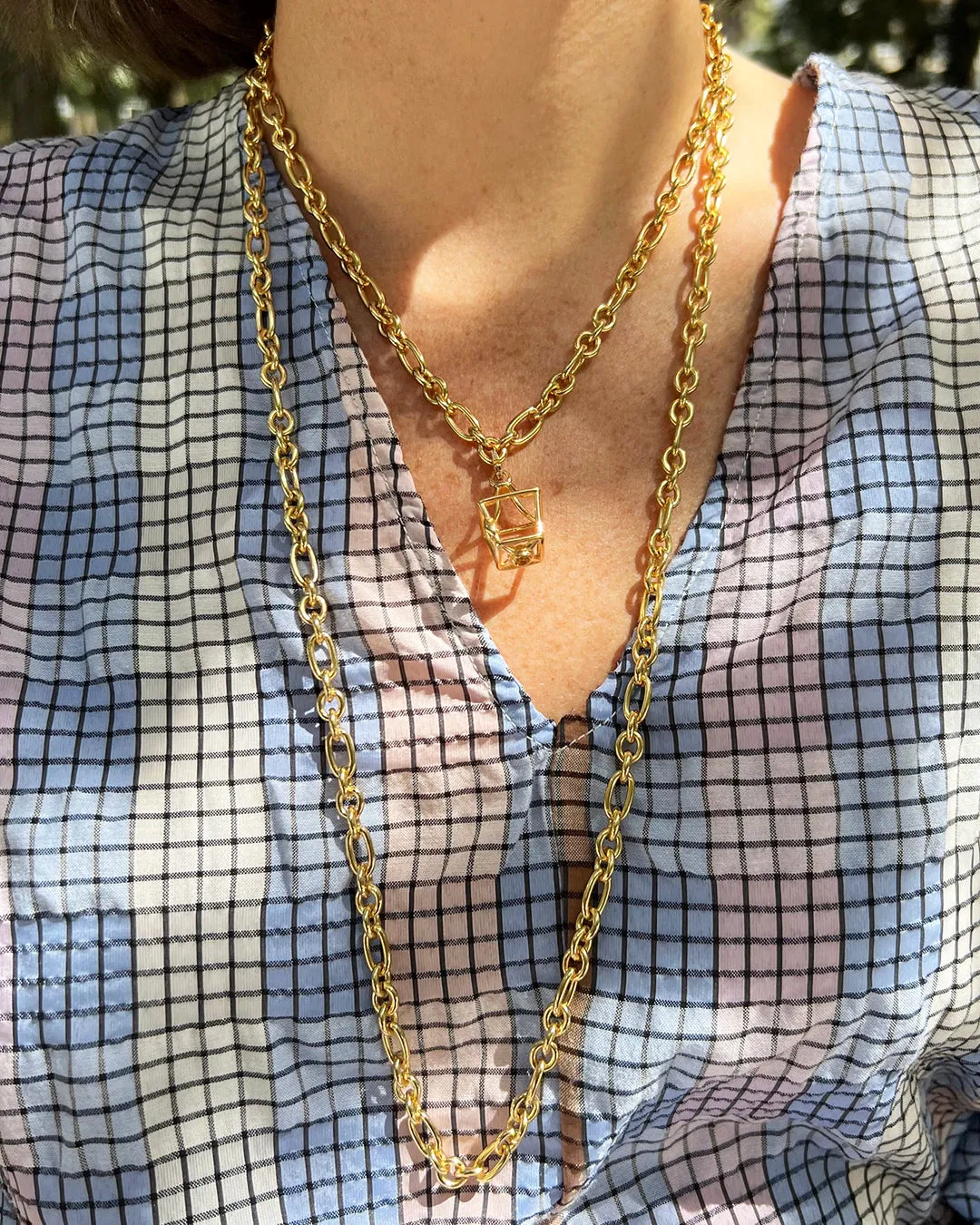 Goldbug Collection Oval & Round Heavy Chain Necklace