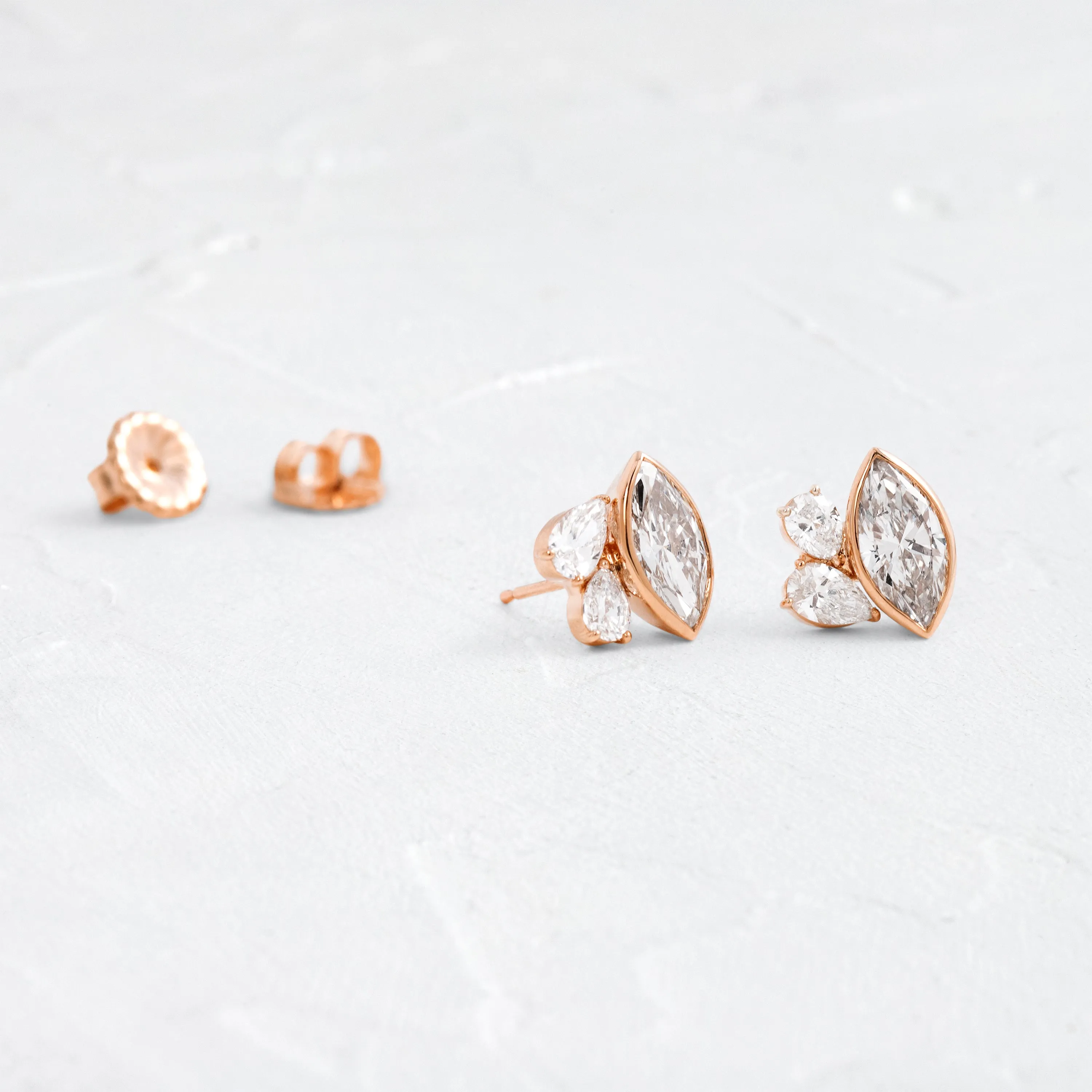 Grand Littlefall Studs, Marquise Cut