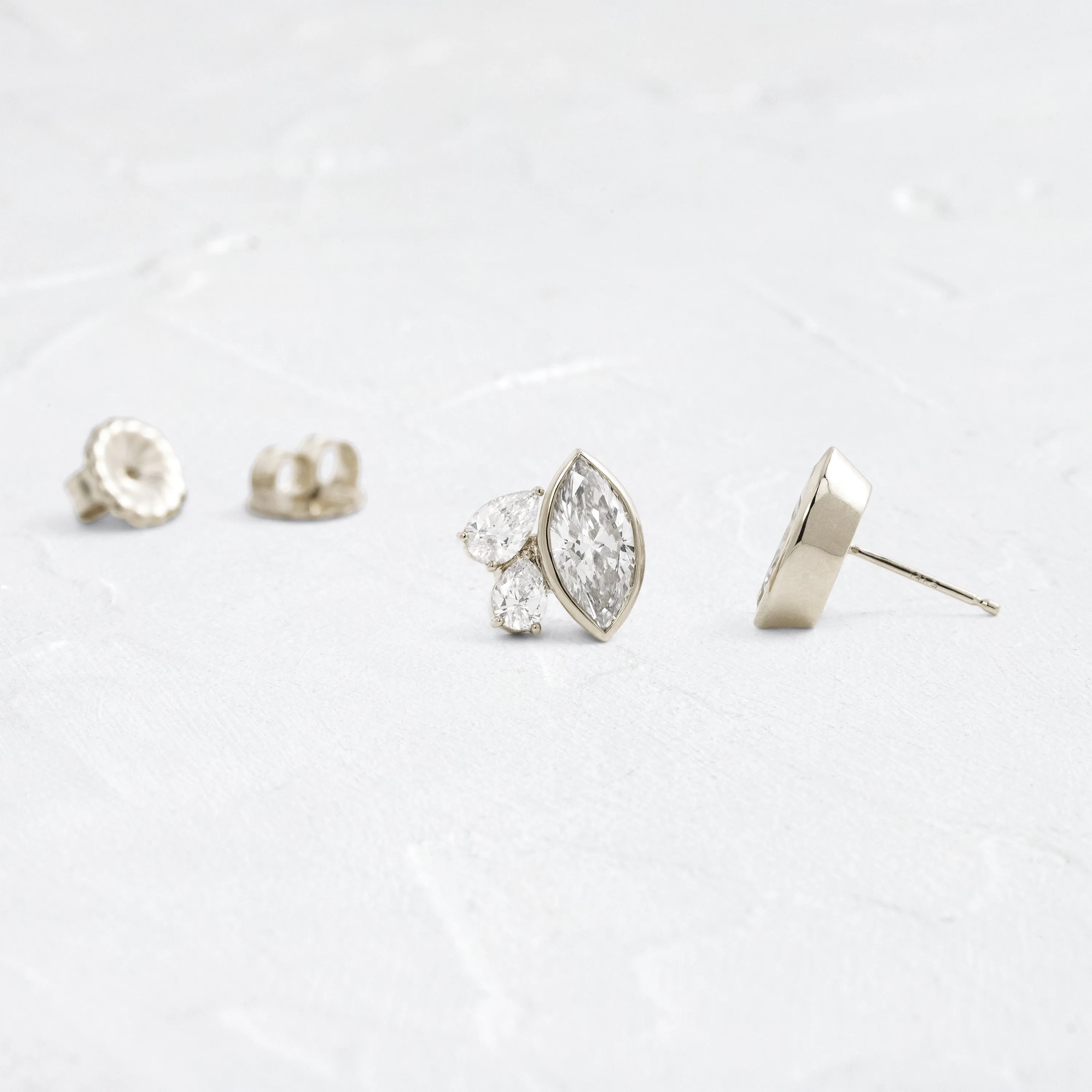 Grand Littlefall Studs, Marquise Cut