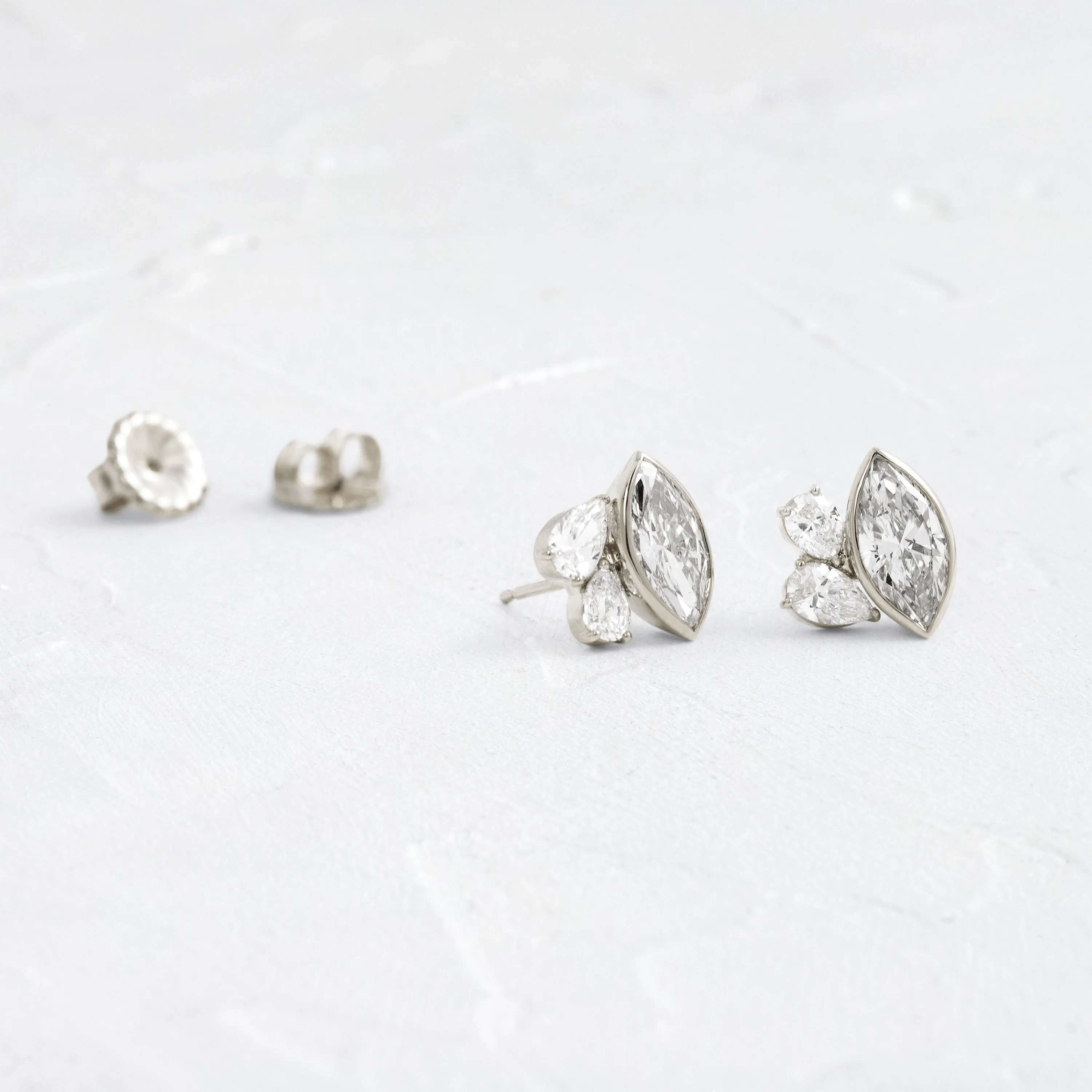 Grand Littlefall Studs, Marquise Cut