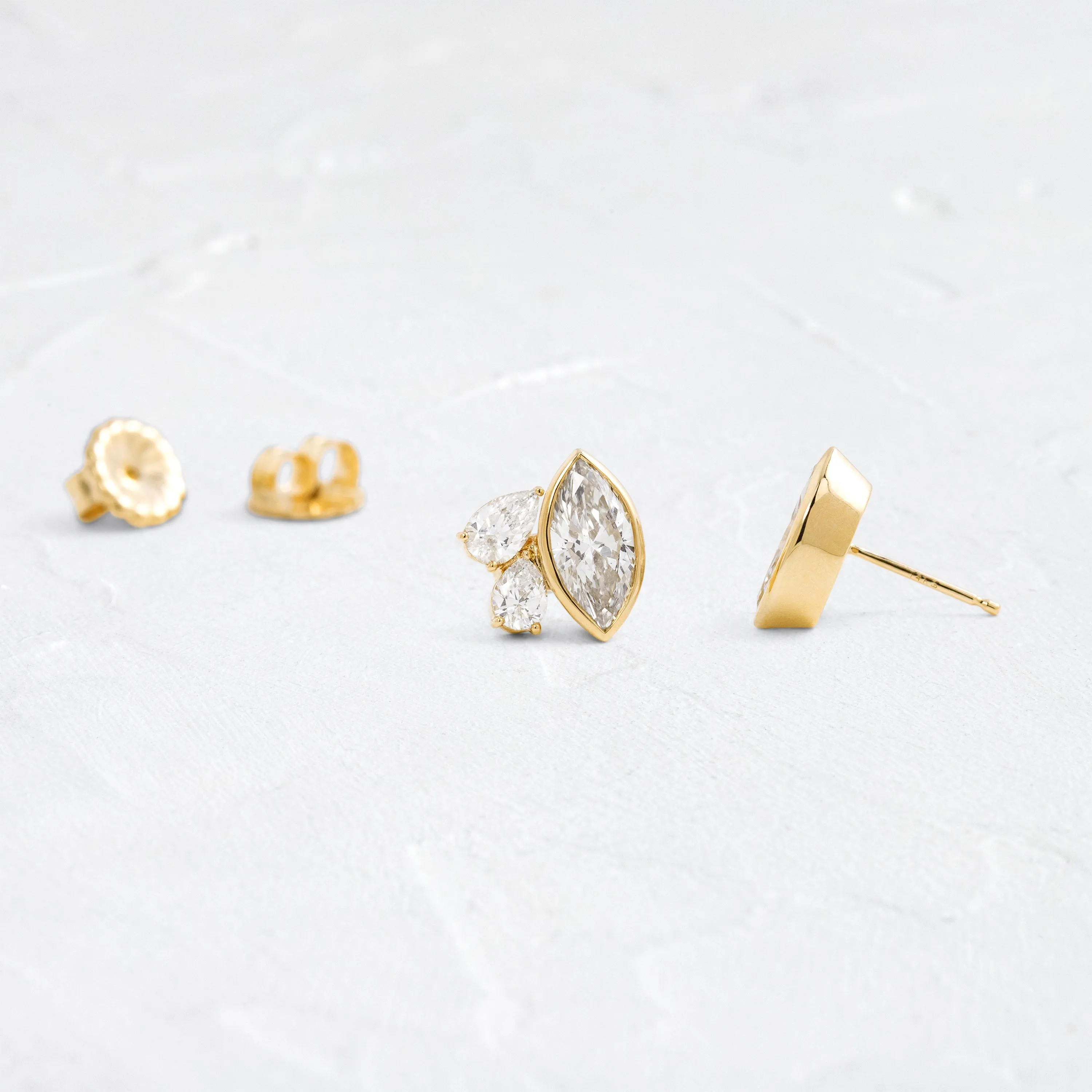 Grand Littlefall Studs, Marquise Cut